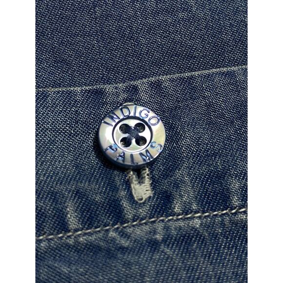 Indigo Palms by Tommy Bahama Denim Shirt Short Sleeve Button-Up Blue Size Large - Picture 7 of 7